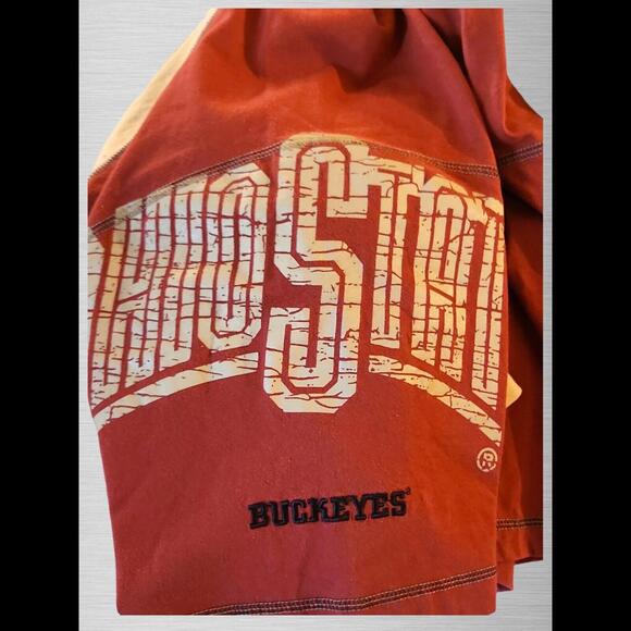 Vintage Ohio State Buckeyes NCAA VF Imagewear Shirt Mens SZ L Camo Raglan SS AOP - Picture 4 of 9